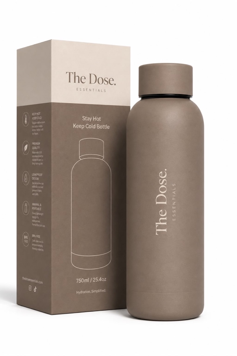 The Dose Essentials bottle and packaging